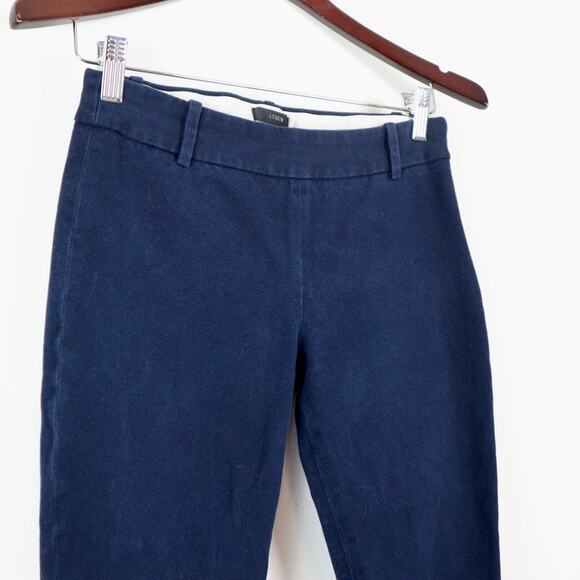 J Crew Size 4 Petite Minnie Pants Stretch Twill Cigarette Navy Blue - Picture 3 of 11